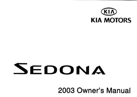 2003 kia sedona user manual Doc