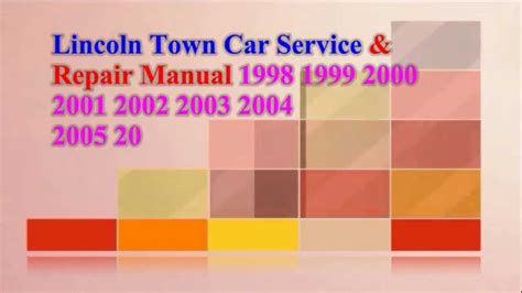2003 lincoln town car repair manual Reader