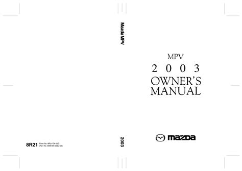 2003 mazda mpv owner manual Reader