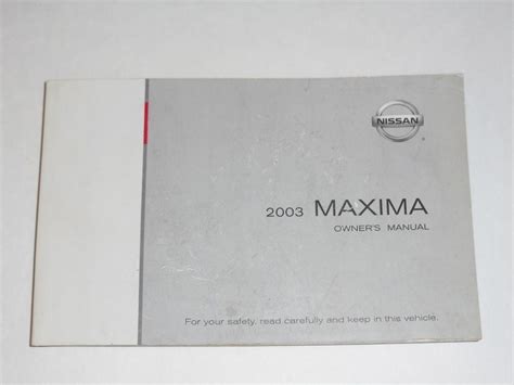 2003 nissan maxima owners manual PDF