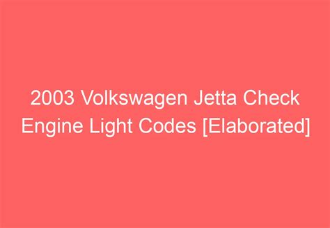 2003 vw jetta check engine light Doc