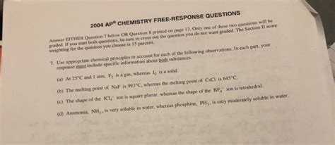 2004 Ap Chemistry Free Response Answers PDF