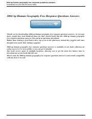 2004 Ap Human Geography Free Response Questions Answers Epub