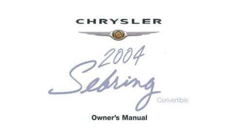 2004 Chrysler Sebring Convertible Owners Manual Ebook PDF