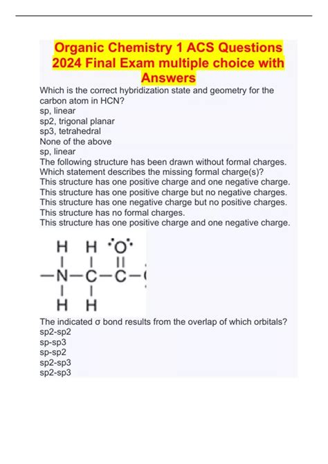 2004 acs organic chemistry exam answers Doc