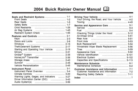 2004 buick rainier cxl owners manual Reader