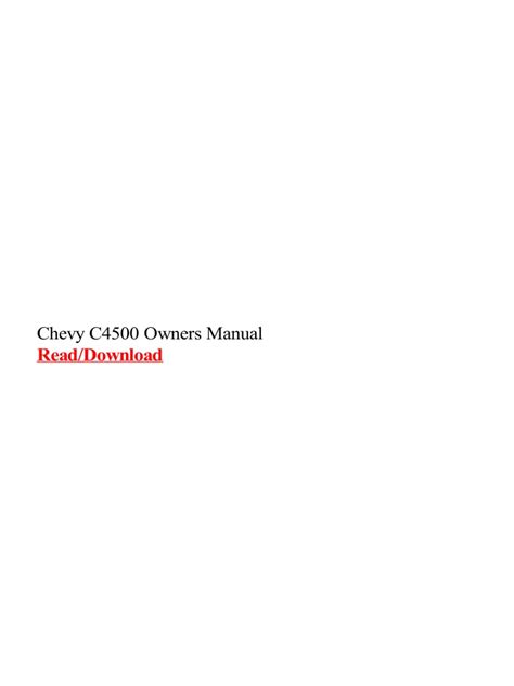 2004 c4500 owners manual Doc