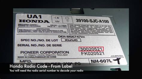 2004 honda pilot radio code Reader