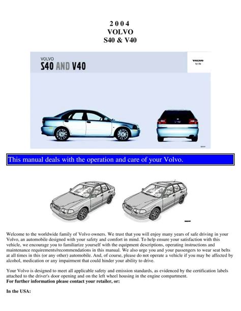 2004 volvo v40 owners manual Doc