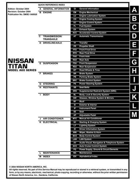 2005 Nissan Titan Service Manual Ebook PDF