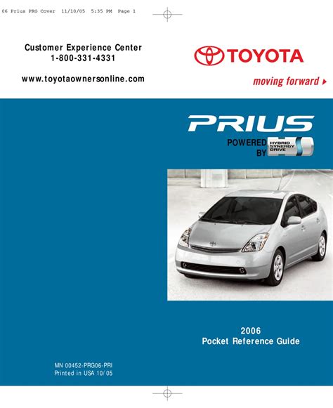 2005 Toyota Prius Pocket Reference Guide Ebook Reader
