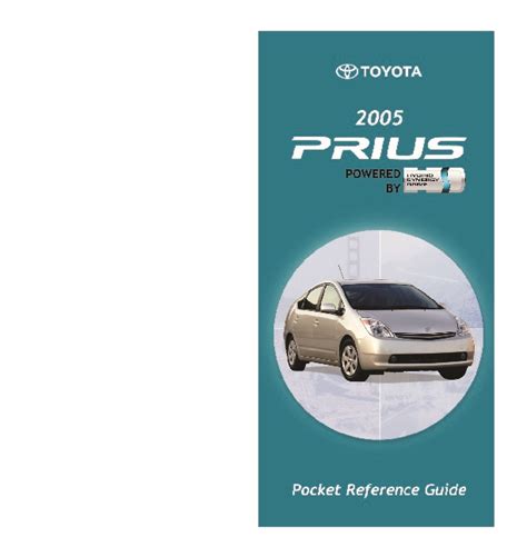 2005 Toyota Prius Pocket Reference Guide Ebook Reader