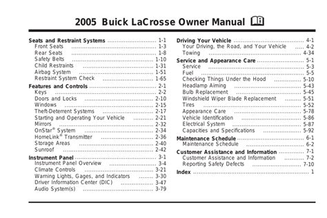 2005 buick allure owners manual PDF