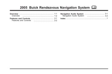 2005 buick rendezvous navigation system manual PDF