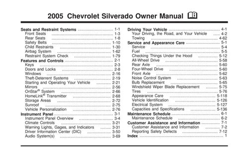 2005 chevrolet silverado user manual PDF