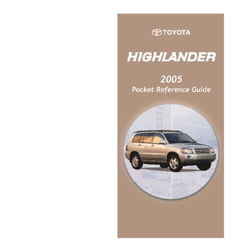 2005 highlander owners manual Kindle Editon