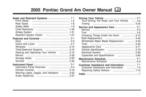 2005 pontiac grand am user manual Kindle Editon