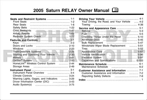 2005 saturn relay manual Epub