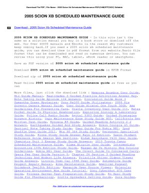 2005 scion xb scheduled maintenance guide Kindle Editon
