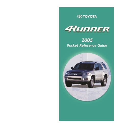 2005 toyota 4runner manual book guide Kindle Editon