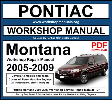 2005-2009 Pontiac Montana Service Repair Manual Download PDF Doc