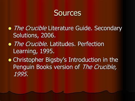 2006 Secondary Solutions The Crucible Answers Reader