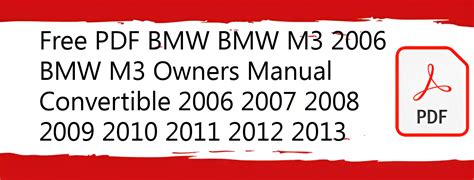 2006 bmw m3 owners manual Doc