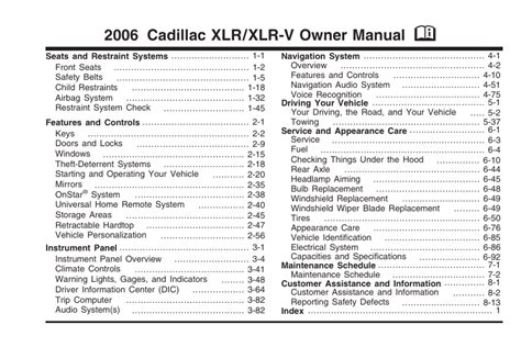 2006 cadillac xlr owners manual Doc