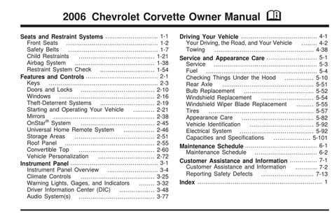 2006 chevrolet corvette owner39s manual Kindle Editon