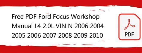 2006 ford focus workshop manual pdf PDF