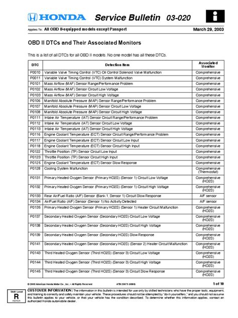 2006 honda ridgeline diagnostic code PDF