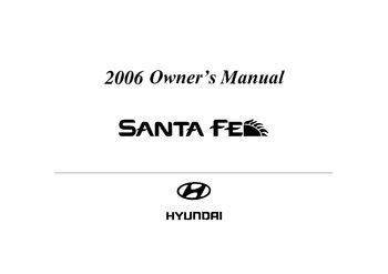 2006 hyundai santa fe owners manual Reader