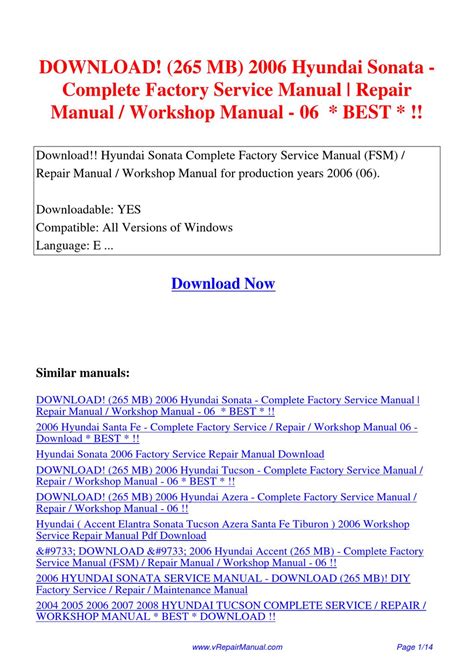 2006 hyundai sonata service manual download 265 Doc