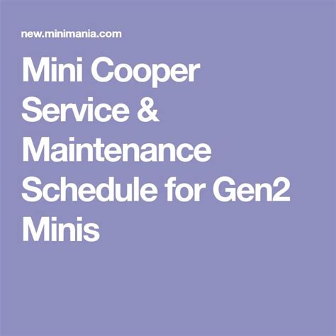 2006 mini cooper s service schedule PDF