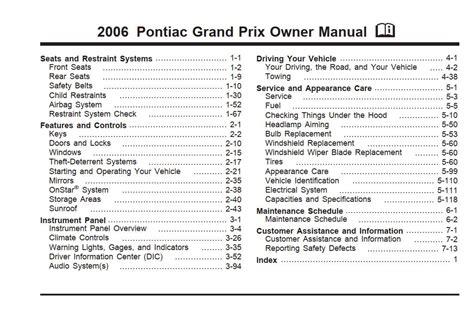 2006 pontiac grand prix owners manual Kindle Editon