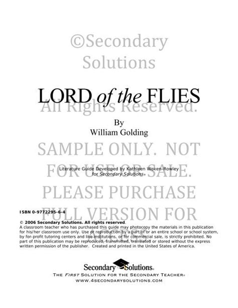 2006 secondary solutions lord of the flies answers Kindle Editon