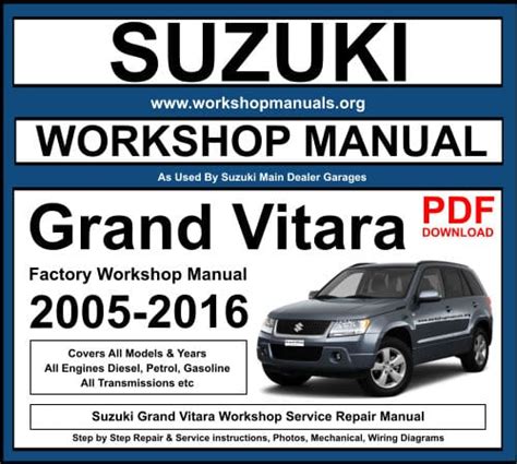 2006 suzuki grand vitara sport repair manual PDF