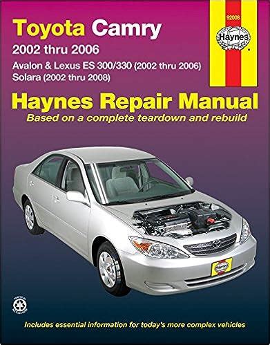 2006 toyota camry solara owners manual PDF