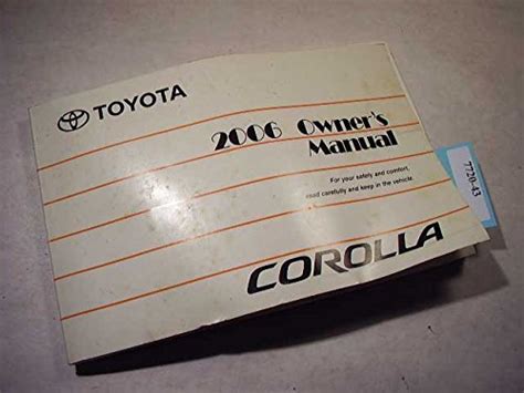 2006 toyota corrolla owner manual PDF