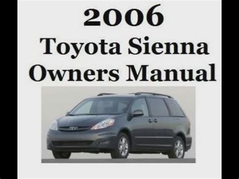 2006 toyota sienna owners manual Epub