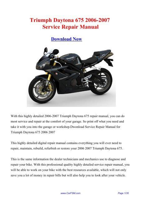 2006 triumph daytona 675 repair manual Reader