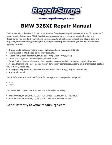 2007 328xi repair manual Epub