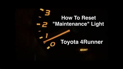 2007 4runner reset maintenance light Doc