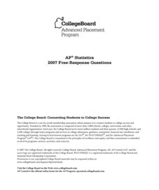 2007 Ap Statistics Free Response Answers Reader