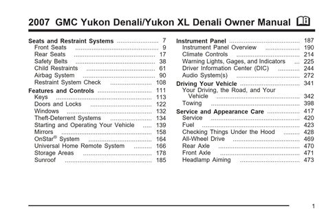 2007 GMC Yukon Denali Owners Manual Ebook PDF