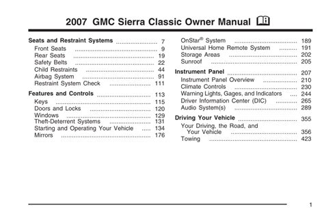 2007 Gmc Sierra Owners Pdf Manual Ebook Kindle Editon