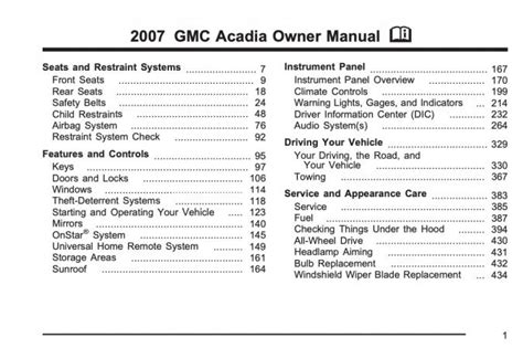 2007 acadia owners manual Kindle Editon