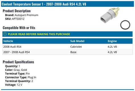2007 audi rs4 coolant temperature sensor manual Kindle Editon