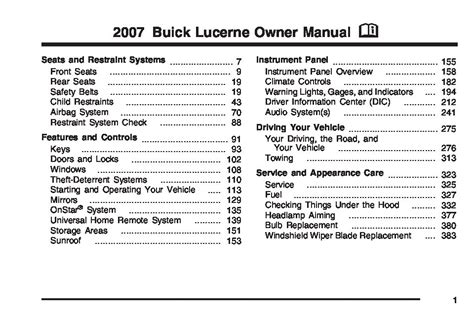 2007 buick owners manual Kindle Editon