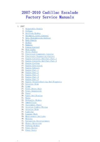 2007 cadillac escalade service schedule Reader